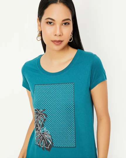 Women Printed Round Neck T-Shirt