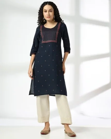 Women Geometric Print Straight Kurta