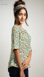 Sky Blue Flower Top - Image 2